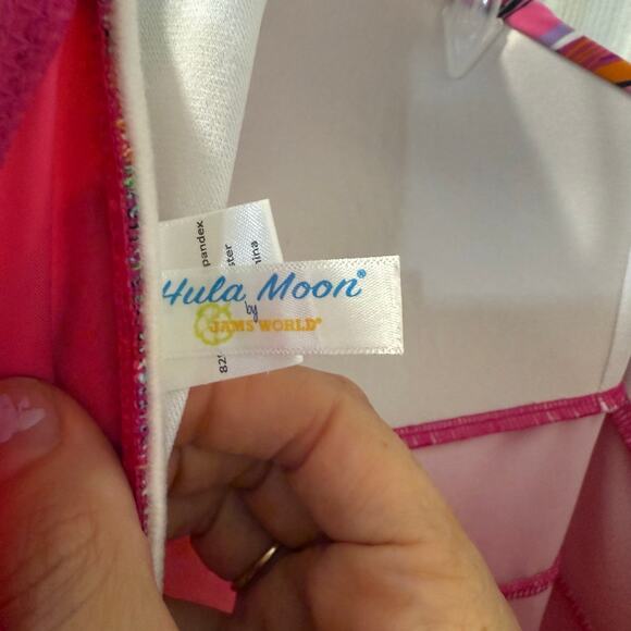Hula Moon by Jam's World‎ hot pink retro print top tankini bathing suit top M - Picture 4 of 10